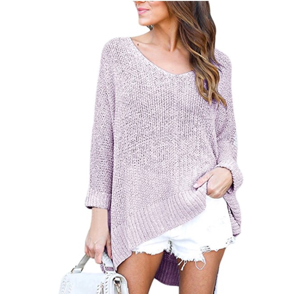 women oversized off shoulder knit sweater - Picture 2 of 6